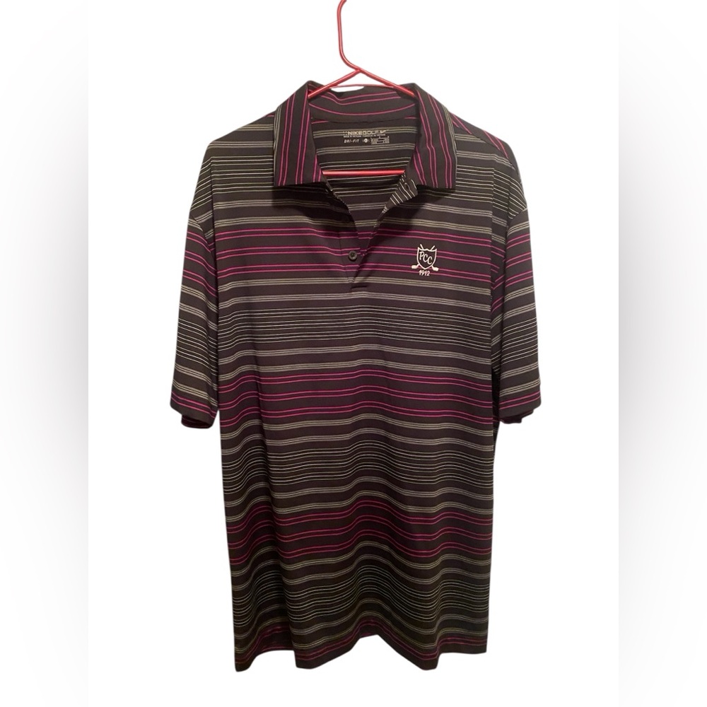 Nike‎ Golf Striped Polo Shirt. Size large. Good condition